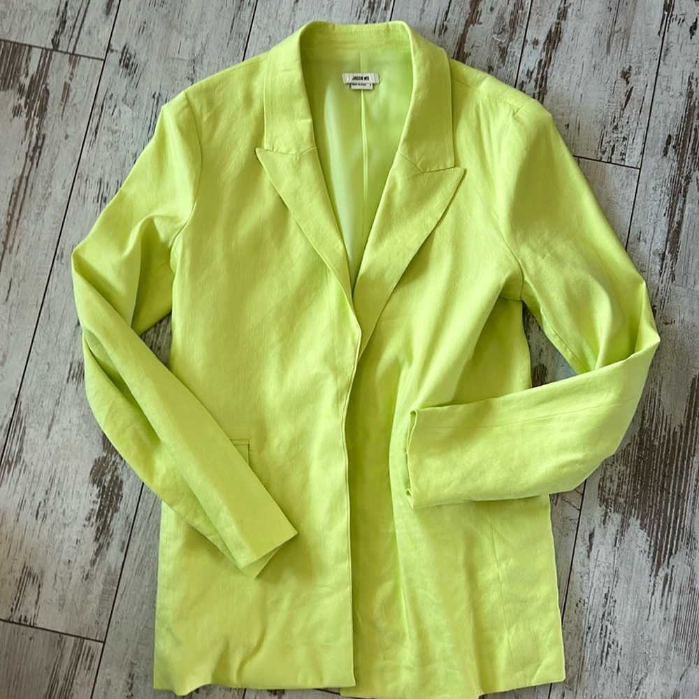 Jason Wu Blazer Chartreuse Linen - image 1